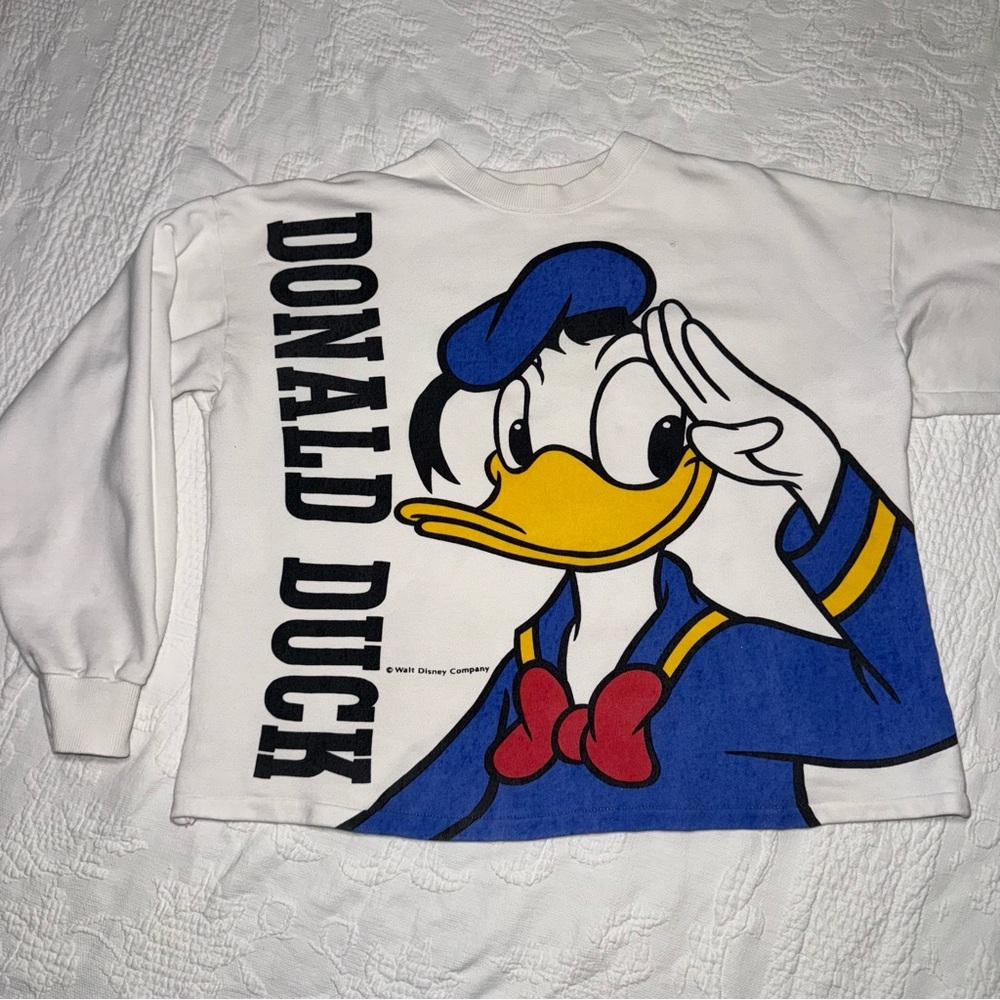 Authentic Disney Vintage Donald Duck Sweater Pullover One Size Mickey Family Vtg